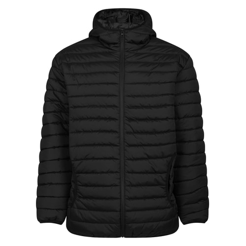 Bigdude Lightweight Hooded Puffer Jacket Black