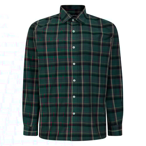 Bigdude Checked Poplin Long Sleeve Shirt Green/Red