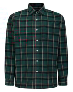 Bigdude Checked Poplin Long Sleeve Shirt Green/Red