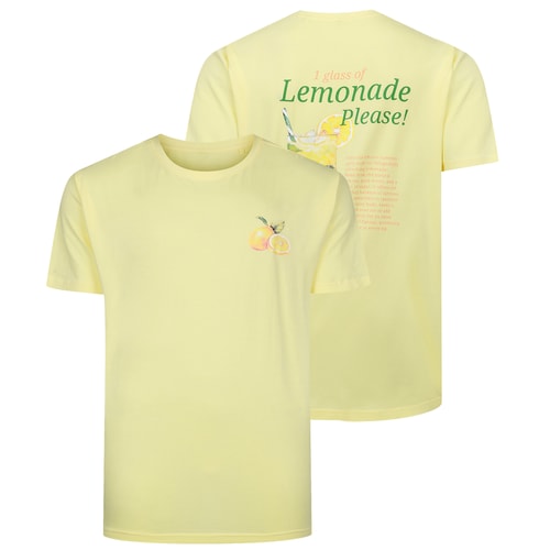 Bigdude Lemonade Small Front and Back Print T-Shirt Pale Yellow