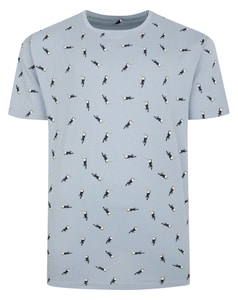 Bigdude AOP Toucan Print T-Shirt Light Blue
