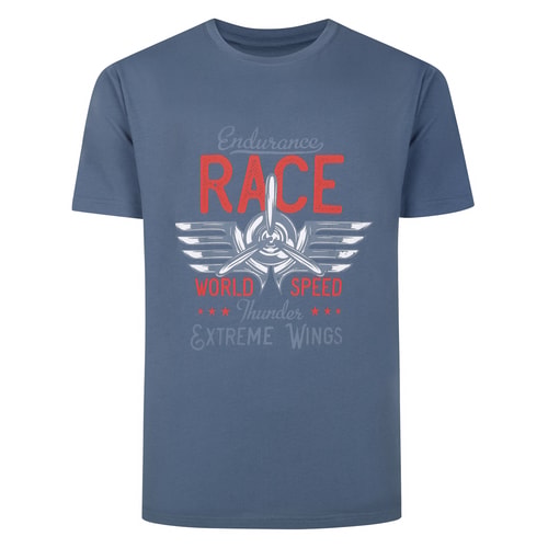Bigdude Extreme Wings Print T-Shirt Dusty Blue
