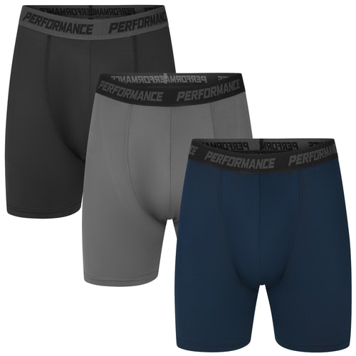 Bigdude 3 Pack Performance Stretch Boxer Shorts Multi