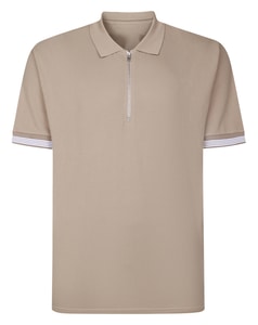 Bigdude Textured Zip Polo Sand