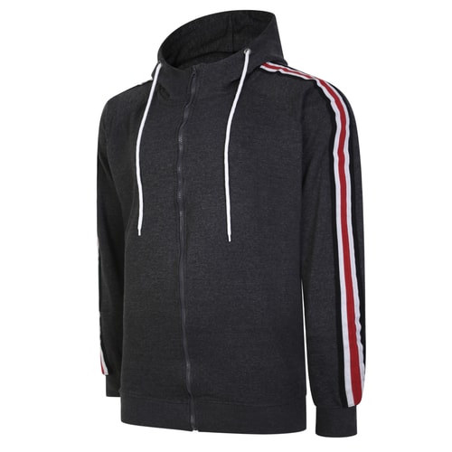 Bigdude Zip Hoody With Side Tape Charcoal Tall
