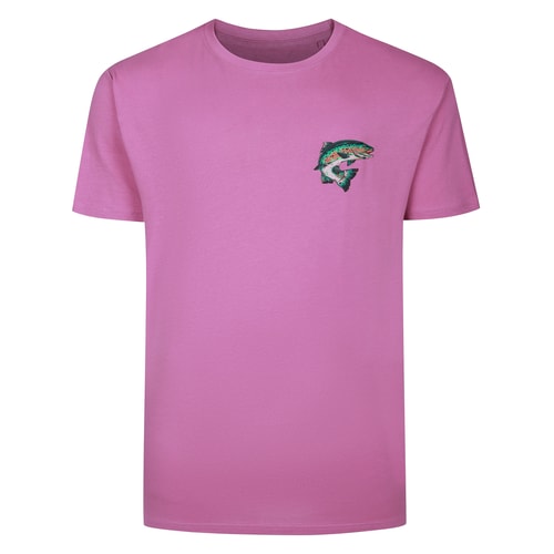 Bigdude Wild Catch Back Print T-Shirt Dusted Grape