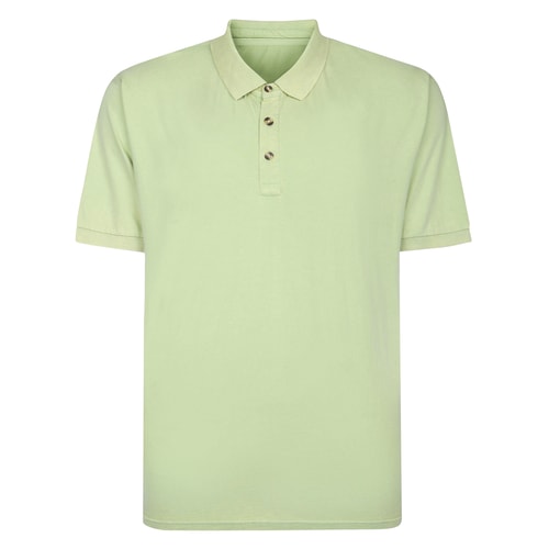 Bigdude Wash Effect Polo Light Green
