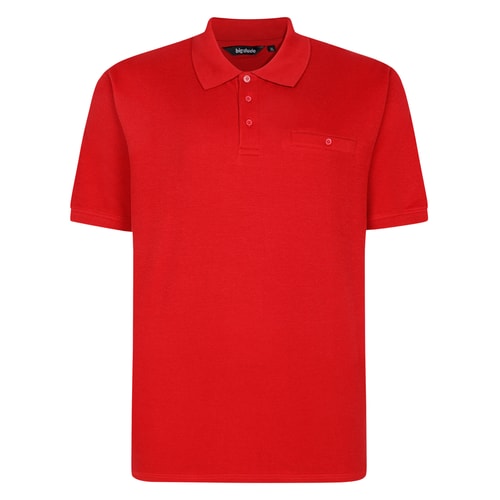 Bigdude Seersucker Polo Shirt Pepper Red