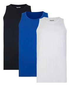 Bigdude 3 Pack Plain Vests Multi