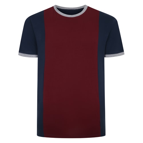 Bigdude Vertical Colour Block T-Shirt Navy