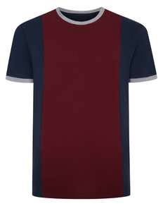 Bigdude Vertical Colour Block T-Shirt Navy