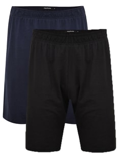 Bigdude Twin Pack Classic Pyjama Shorts Black/Navy