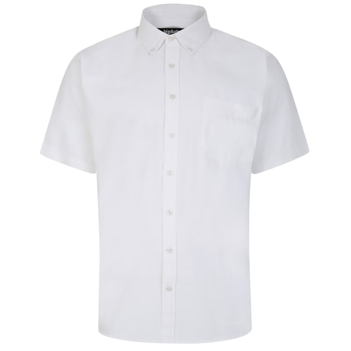 Bigdude Button Down Oxford Short Sleeve Shirt White Tall