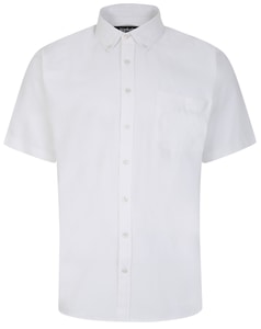 Bigdude Button Down Oxford Short Sleeve Shirt White Tall