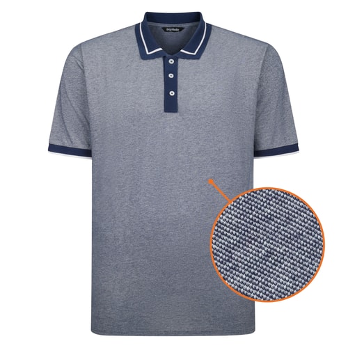 Bigdude Two Tone Tipped Polo Midnight Blue