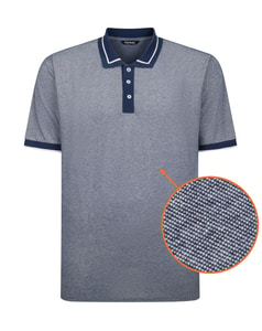 Bigdude Two Tone Tipped Polo Midnight Blue
