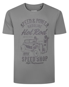 Bigdude Speed Shop Print T-Shirt Light Charcoal
