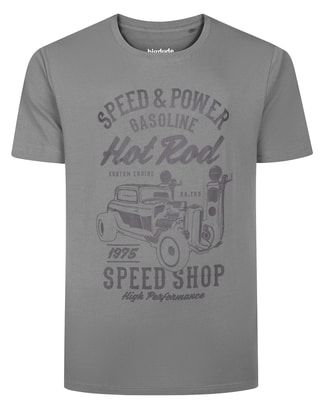 Bigdude Speed Shop Print T-Shirt Light Charcoal