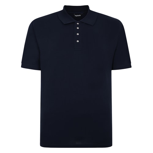 Bigdude Snap Fasten Polo Shirt Navy Tall