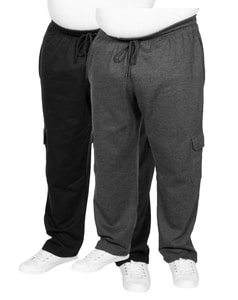 Bigdude Straight Leg Cargo Joggers Twin Pack Charcoal/Black