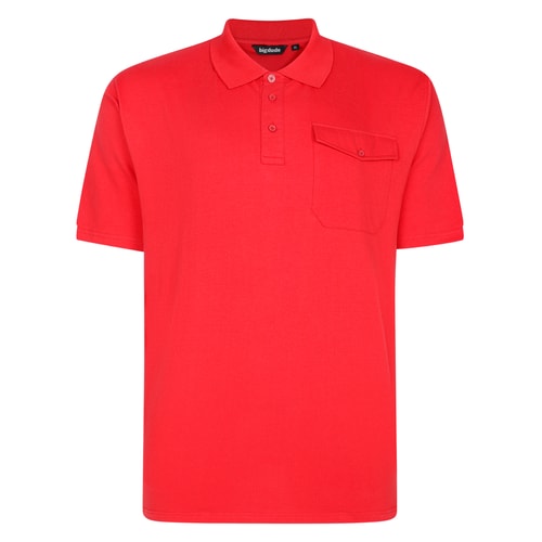 Bigdude Heavy Jersey Polo With Pocket Red