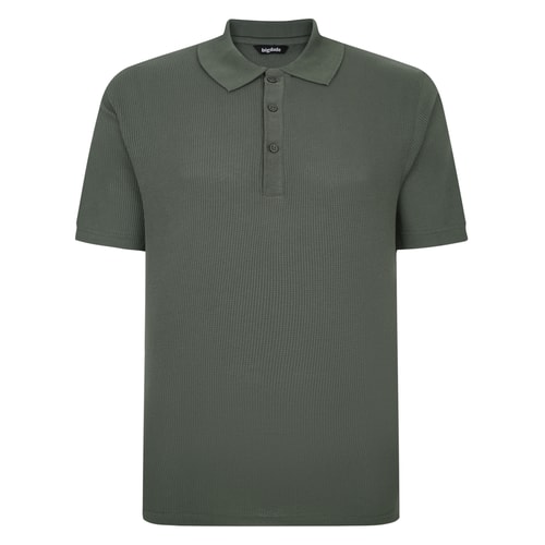 Bigdude Lightweight Textured Polo Shirt Sage Green