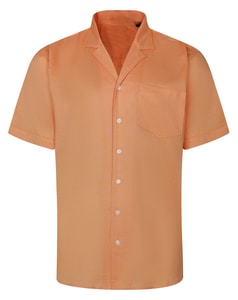 Bigdude Relaxed Collar Linen Blend Shirt Peach