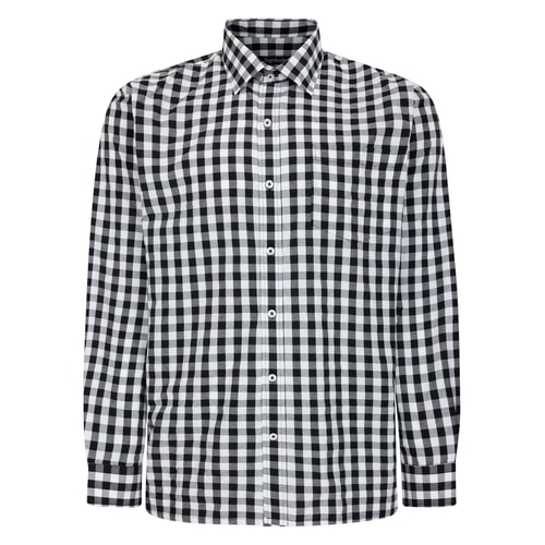Bigdude Checked Poplin Long Sleeve Shirt Black/White