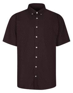 Bigdude Button Down Circle Short Sleeve Shirt Brown