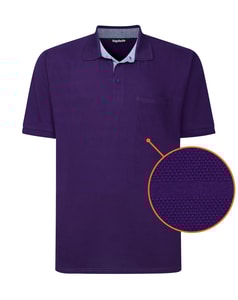 Bigdude Striped Textured Polo Shirt Plum