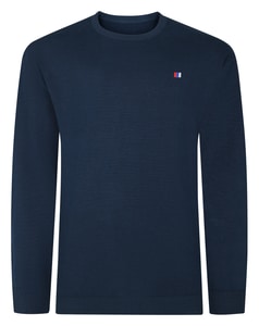 Bigdude Crew Neck Jumper With Logo Navy