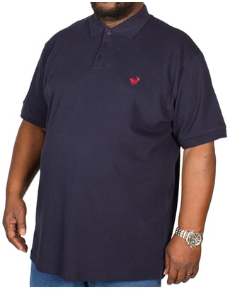 Bigdude Embroidered Polo Shirt Navy Tall