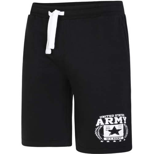 Bigdude Army Print Jogger Shorts Black