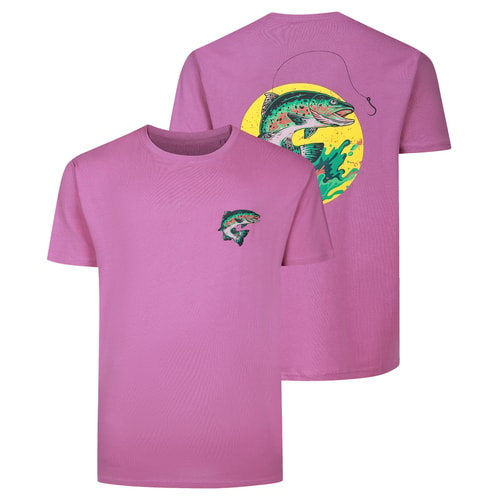 Bigdude Wild Catch Back Print T-Shirt Dusted Grape