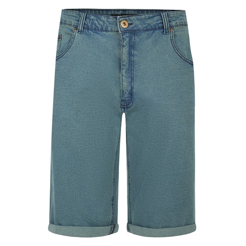 Bigdude Coloured Stretch Denim Shorts Washed Turquoise