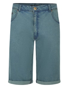 Bigdude Coloured Stretch Denim Shorts Washed Turquoise