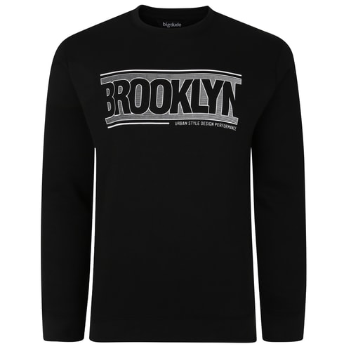 Bigdude Brooklyn Print Jumper Black