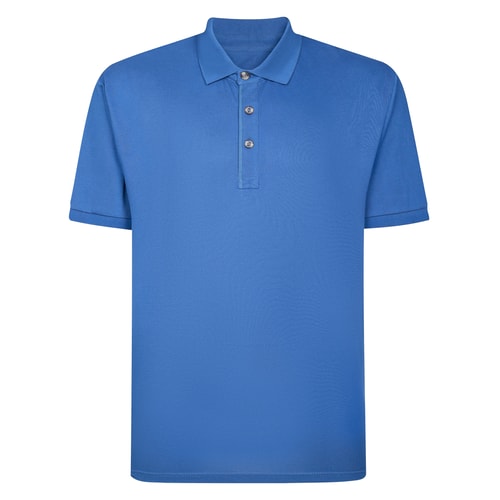 Bigdude Placket Embroidery Polo Deep Blue