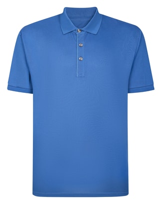 Bigdude Placket Embroidery Polo Deep Blue