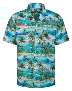 Bigdude Island Relaxed Collar Short Sleeve Shirt Light Blue