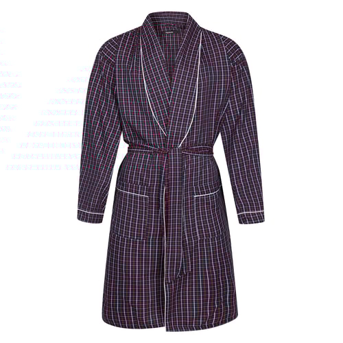 Bigdude Light Weight Dressing Gown With Piping Navy