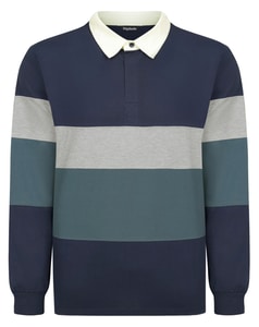 Bigdude Striped Rugby Shirt Navy