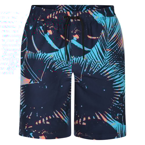 Bigdude Leaf Print Swim Shorts Navy