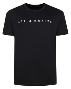 Bigdude LA Print T-Shirt Black/White Tall