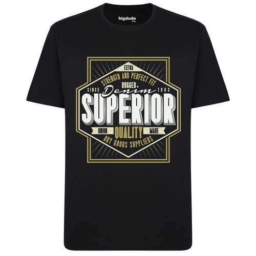 Bigdude Superior Print T-Shirt Black