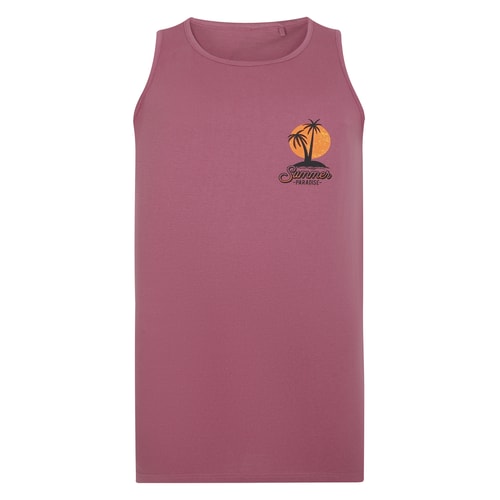 Bigdude Small Palm Tree Vest Mauve Tall