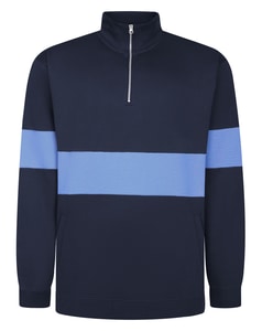 Bigdude Colour Block Half Zip Sweatshirt Navy/Blue