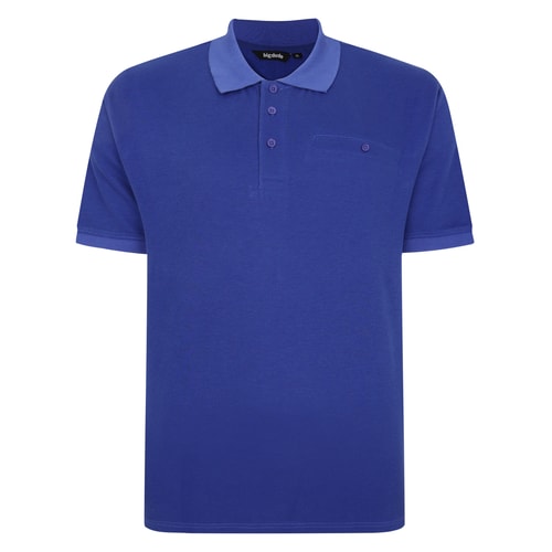 Bigdude Seersucker Polo Shirt Cobalt