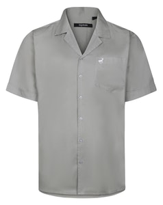 Bigdude Relaxed Collar Short Sleeve Shirt Grey