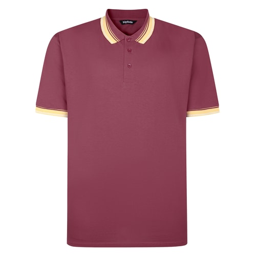 Bigdude Ombre Tipped Collar Polo Crimson Red
